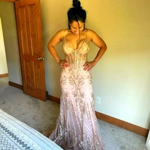 Jovani 3675 Sequined Illusion Corset Gown